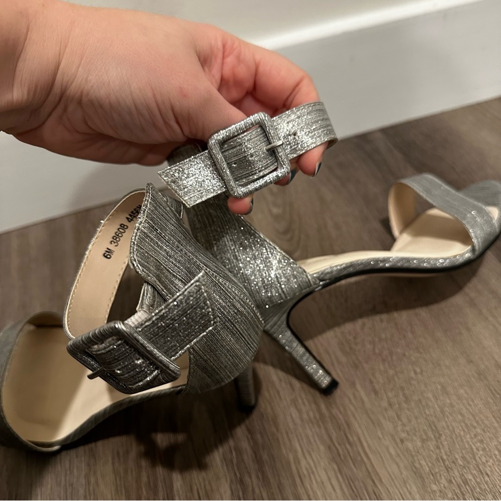 Benjamin Walk Shimmering Silver Heels - Picture 8 of 11